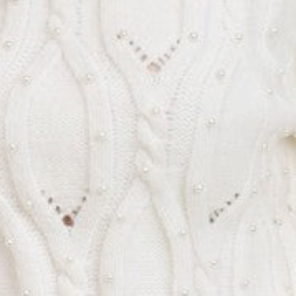 Sweet Rain “Lyndale” Ivory Oversized Cable Knit Sweater with Embellishments - Picture 4 of 4